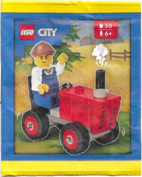 LEGO City: Farmer Minifigure with Farm Tractor - Ages 6+ Blue