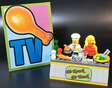 LEGO Custom Minifigure Diorama TV Cooking & Chat Show