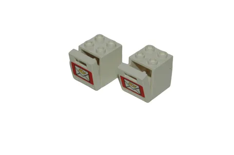 2 Lego® CITY Post Letter Box in WHITE