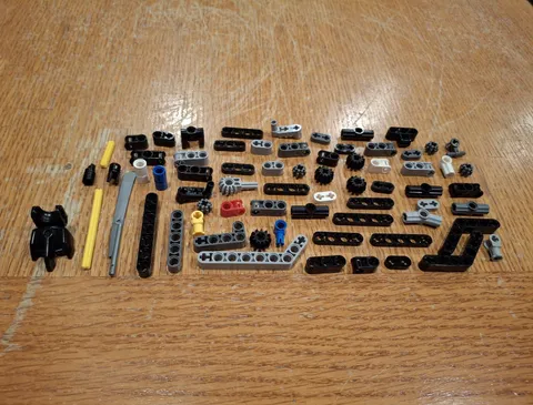 LEGO Technic Parts Bulk Lot Beams and Connectors and Gears Multicolor Plastic
