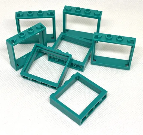 LEGO Parts - Dark Turquoise Window 1 x 4 x 3 - No 60594 - QTY 7