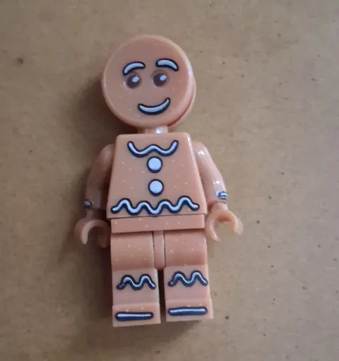 LEGO Gingerbread Man Minifigure Tan w/ White Icing Print Plastic Age 5+