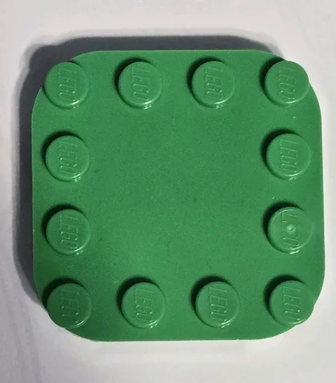 LEGO Part 66792 Bright Green Plate, Modified 4 x 4 with Rounded Corners