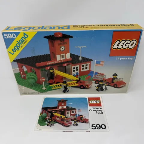 Vintage 1978 LEGO 590 Engine Company No 9 EMPTY BOX & INSTRUCTION MANUAL ONLY