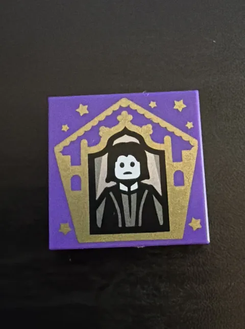 Lego New Dark Purple Tile 2 x 2 Harry Potter Chocolate Frog Card Severus Snape