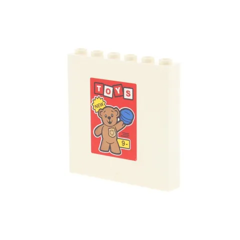 1x LEGO Panel 1x6x5 White Sticker Bear Police Brand TOYS NEW 59349pb227
