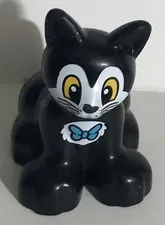 Lego Duplo Cat Figure toy Black and white