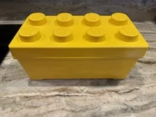 LEGO Storage Brick Case 8 Stud Large Yellow Container Plastic Bin Box EMPTY 14x7