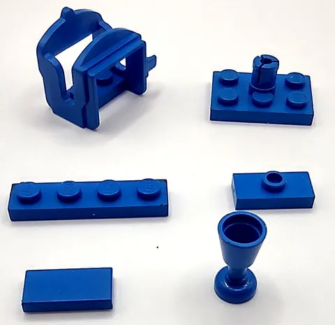 Lego Knights Saddle Blue Plymobile Cup Brick Plate Center Post Flat Smooth 6 Pcs