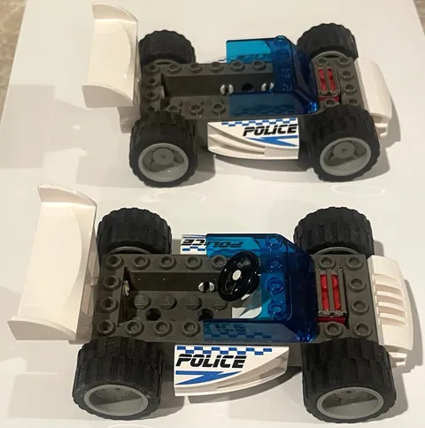 LEGO Police Race Car Vehicles Printed Multicolor Plastic Lot of 2 Assembled