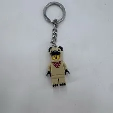 LEGO City French Bulldog Guy Minifigure Keyring  Fast Shipping