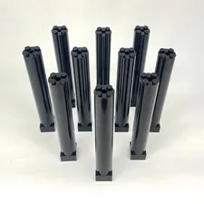 10pc LEGO Black Pillar Lot 2x2x11 Round Support Column 6168c01 Pirate Ship Mast