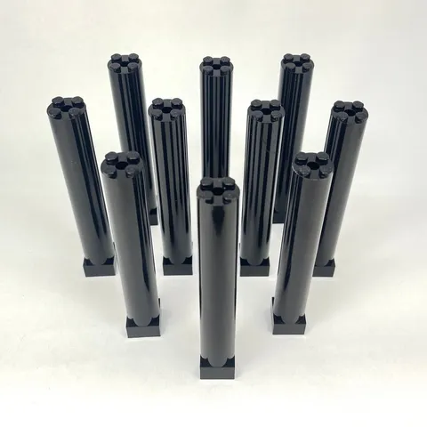 10pc LEGO Black Pillar Lot 2x2x11 Round Support Column 6168c01 Pirate Ship Mast