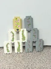 Lot Of 9 LEGO Castle Panel Walls Tree Vines Tan Gray White 87421 Corner Stickers