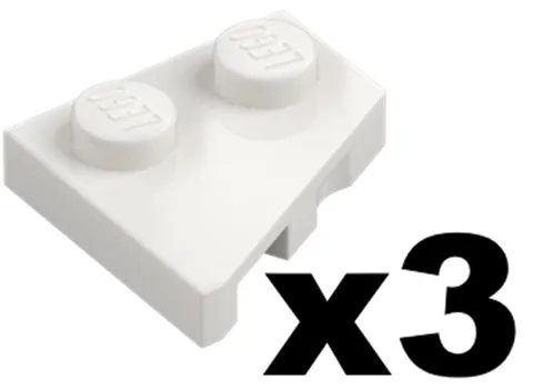 Lego Part 24307 WEDGE PLATES RIGHT White 2 x 2 Stud Qty 3 WH02