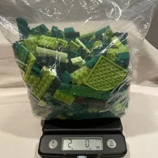 Legos 2lbs Assorted & Random Green Pieces & Parts
