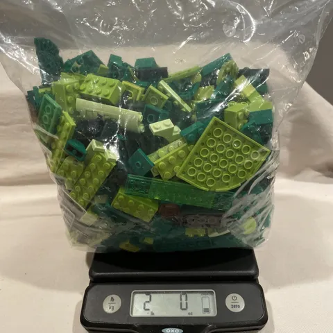 Legos 2lbs Assorted & Random Green Pieces & Parts