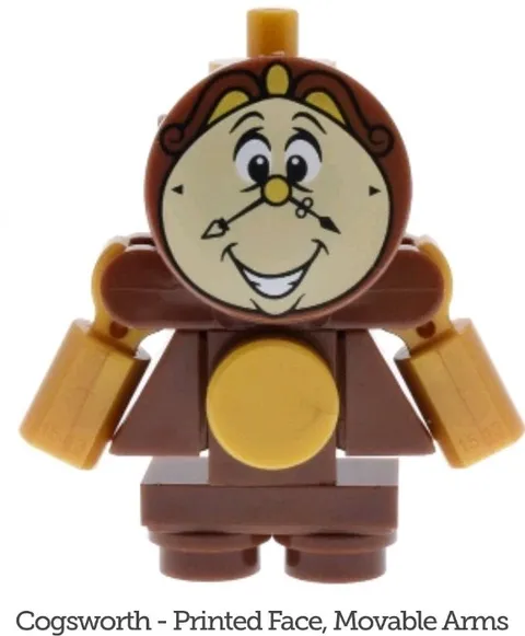 New Lego Disney Beauty & the Beast Castle 43263 Exclusive Cogsworth Minifigure