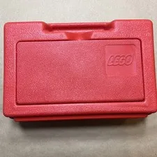 Vintage Red Interlego Hard Plastic LEGO Portable Carrying Storage Case Box Bin