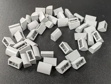 Lego 50 New Light Bluish Gray Slope, Curved 1x2  # 37352