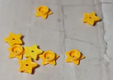 New LEGO Star Shape Stud 1x1 Yellow Orange Star Light Star Bright Lot of 8 Space