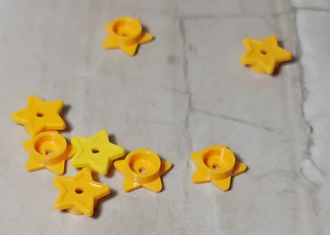 New LEGO Star Shape Stud 1x1 Yellow Orange Star Light Star Bright Lot of 8 Space