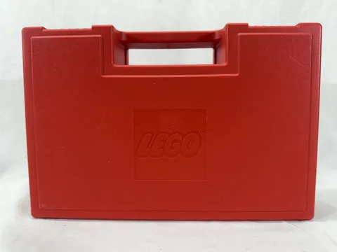 VTG 1985 Lego Red Storage Travel Carrying Case Lego Brick Closure w/ Lego Pieces