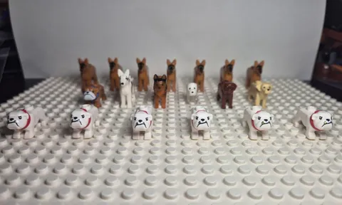 LEGO Dog Animal Lot 19 Dogs Bulldog German Shepherd Labrador Dalmatian Genuine