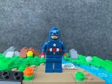LEGO Captain America sh0014 Marvel Minifigure Dark Blue