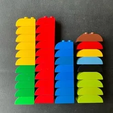 Lego Duplo Semi Curved Sloped Roof Blocks Bricks Pieces Lot Of 39