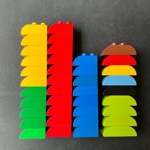 Lego Duplo Semi Curved Sloped Roof Blocks Bricks Pieces Lot Of 39