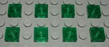 Lego Plate 1x1 Transparent Green 8 Pieces