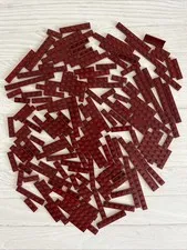 LEGO LOT DARK RED 159 PCS 1X10 1X8 1X6 1X4 1X3 PLATE VARIETY BUILDING PIECES