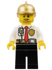 LEGO: Fire White Shirt Gold Fire Helmet (cty0973)