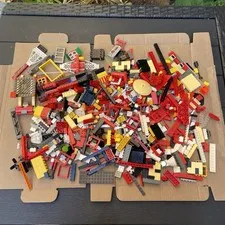 2.6 lbs LEGO Construction & Train Window Lot | Red Yellow Black | HP Express