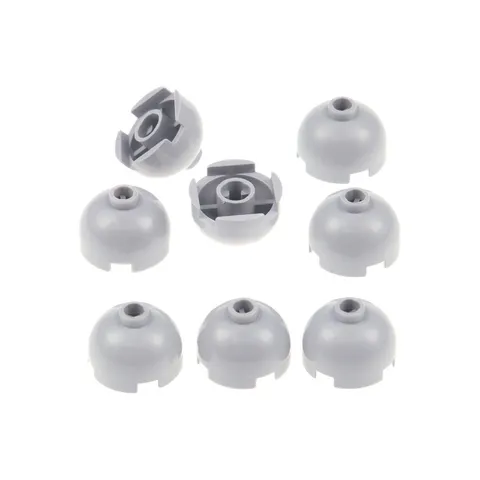 LEGO 8x Round Stud Brick 2x2x1 New Light Gray Dome with Axle Holder 553b