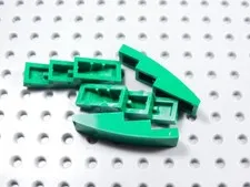 LEGO Lot of 4 Green 4x1 Double Curved Slopes No Stud BM
