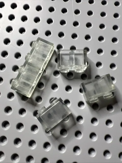 LEGO Trans Clear Lot 3010 1x4 3004 1x2 Translucent Brick Vintage 4 Pieces