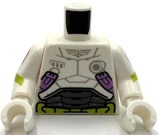 Lego New Minifig White Torso Armor Light Bluish Gray Star Command Logo Stripe