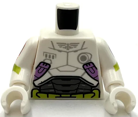 Lego New Minifig White Torso Armor Light Bluish Gray Star Command Logo Stripe