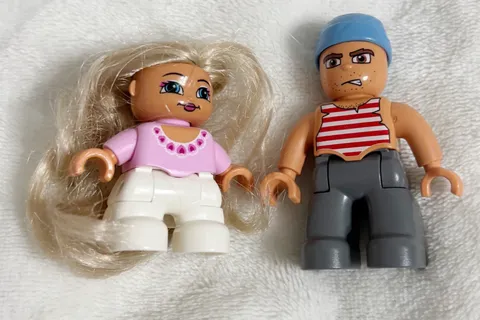LEGO, Duplo Princess Blonde Hair Figure and Pirate Figure, 2005-2006