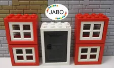 A7/11) LEGO 4x 4132 Window 2x4x3 Red Grille White Door 4130 4131 White Black 2x4x5