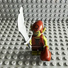 LEGO Goblin Minifigure w/ Silver Sword & Brown Sack Accessory Plastic Figure