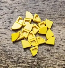 LEGO Yellow Tile, Round 1 x 1 Quarter. QTY 20. Part No. 25269.