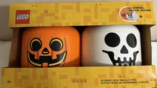 NIB Lego Halloween small storage heads pumpkin & ghost 