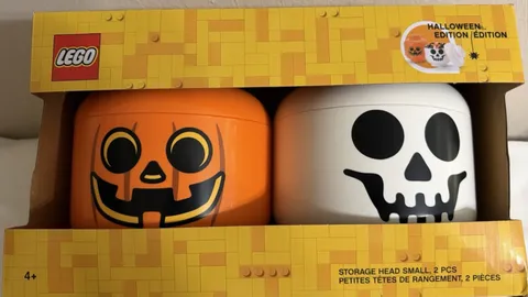 NIB Lego Halloween small storage heads pumpkin & ghost 