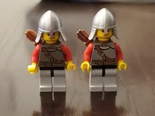 2x Lego Lion Knight Minifigure Scale Mail Castle Kingdoms 7946 Mini cas451