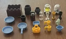 x20 Bulk Lot Of LEGO Cups Plates Barrels Containers Miscellaneous Accessories