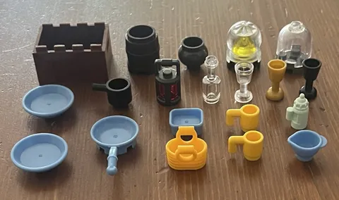 x20 Bulk Lot Of LEGO Cups Plates Barrels Containers Miscellaneous Accessories