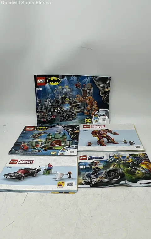 Lot Of 5 Pcs Assorted Lego Batman & Marvel Mixed Instruction Manuals For Age 3+